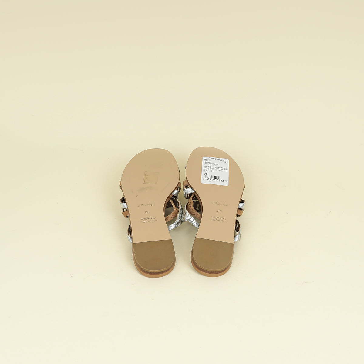 Hermes Bicolor Thalassa Flat Sandal 36