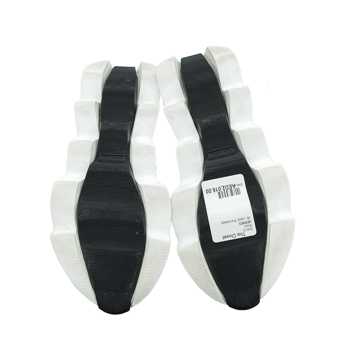 Hermes Bicolor Eclair Knit Sneaker 36