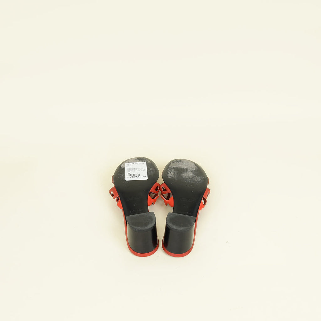 Hermes Terracota Red Tandem Sandals 36