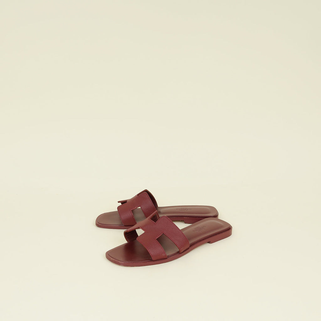 Hermes Rouge H Oran Sandal 36