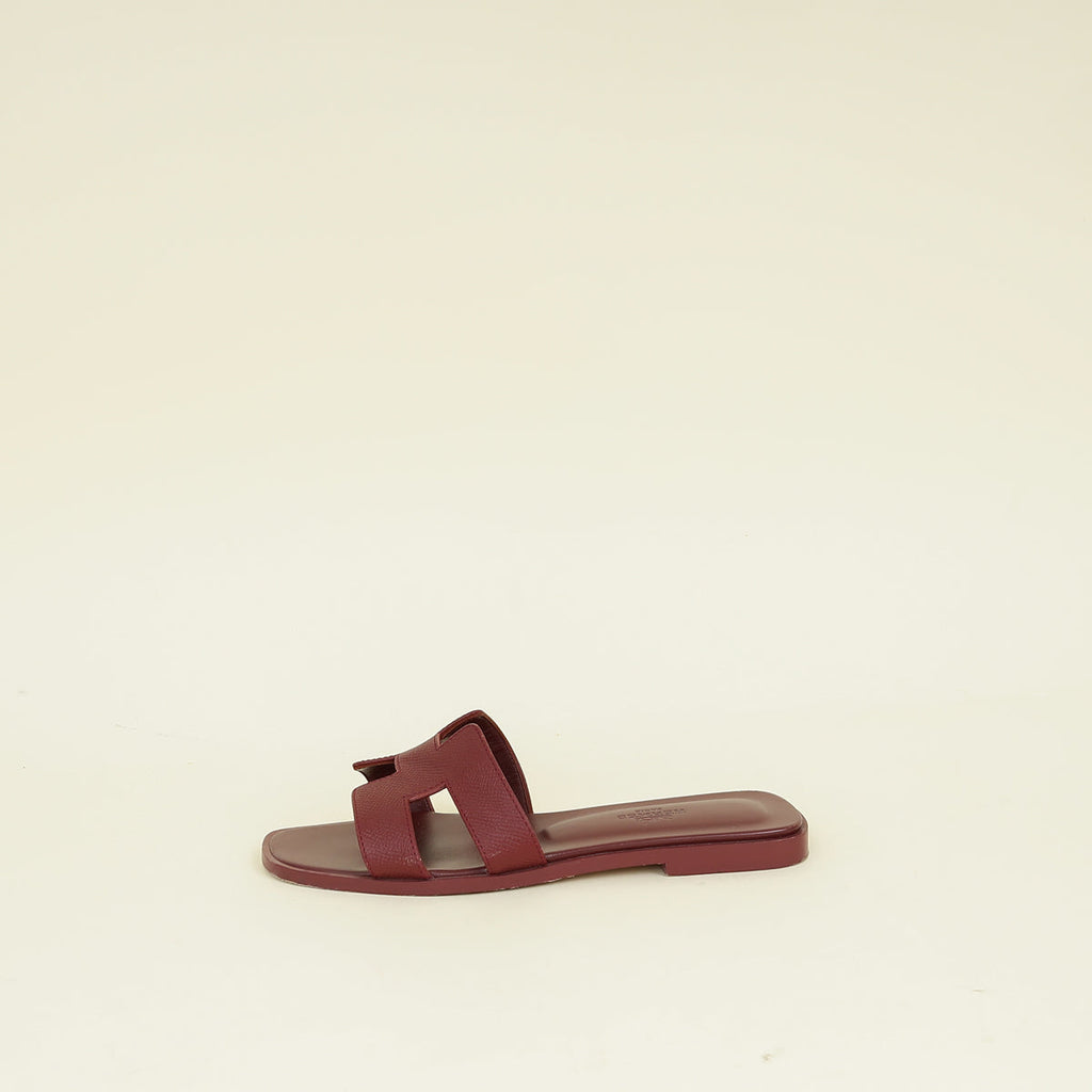 Hermes Rouge H Oran Sandal 36