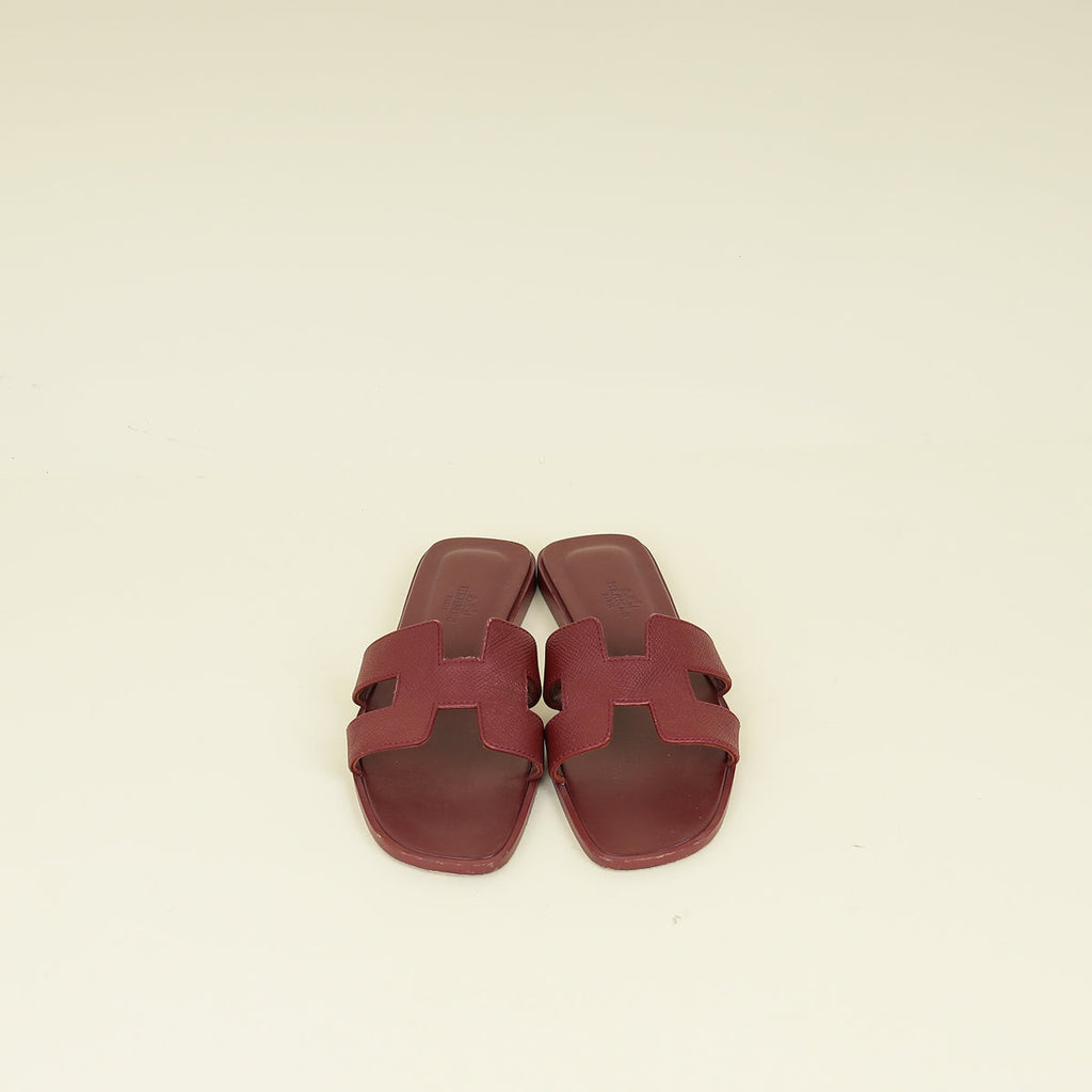 Hermes Rouge H Oran Sandal 36