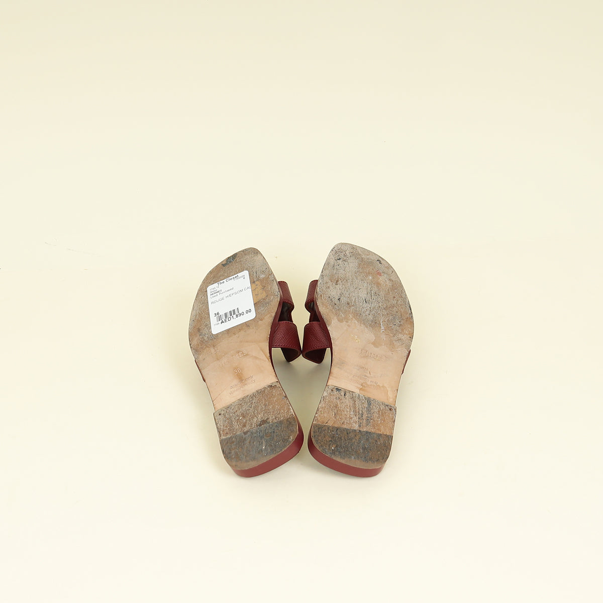 Hermes Rouge H Oran Sandal 36