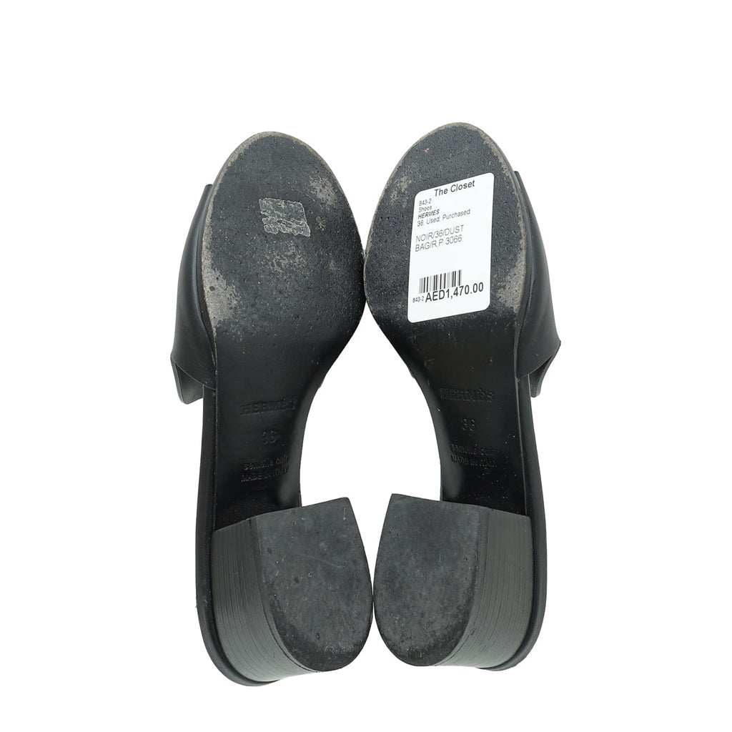Hermes Noir Mona Sandal 36