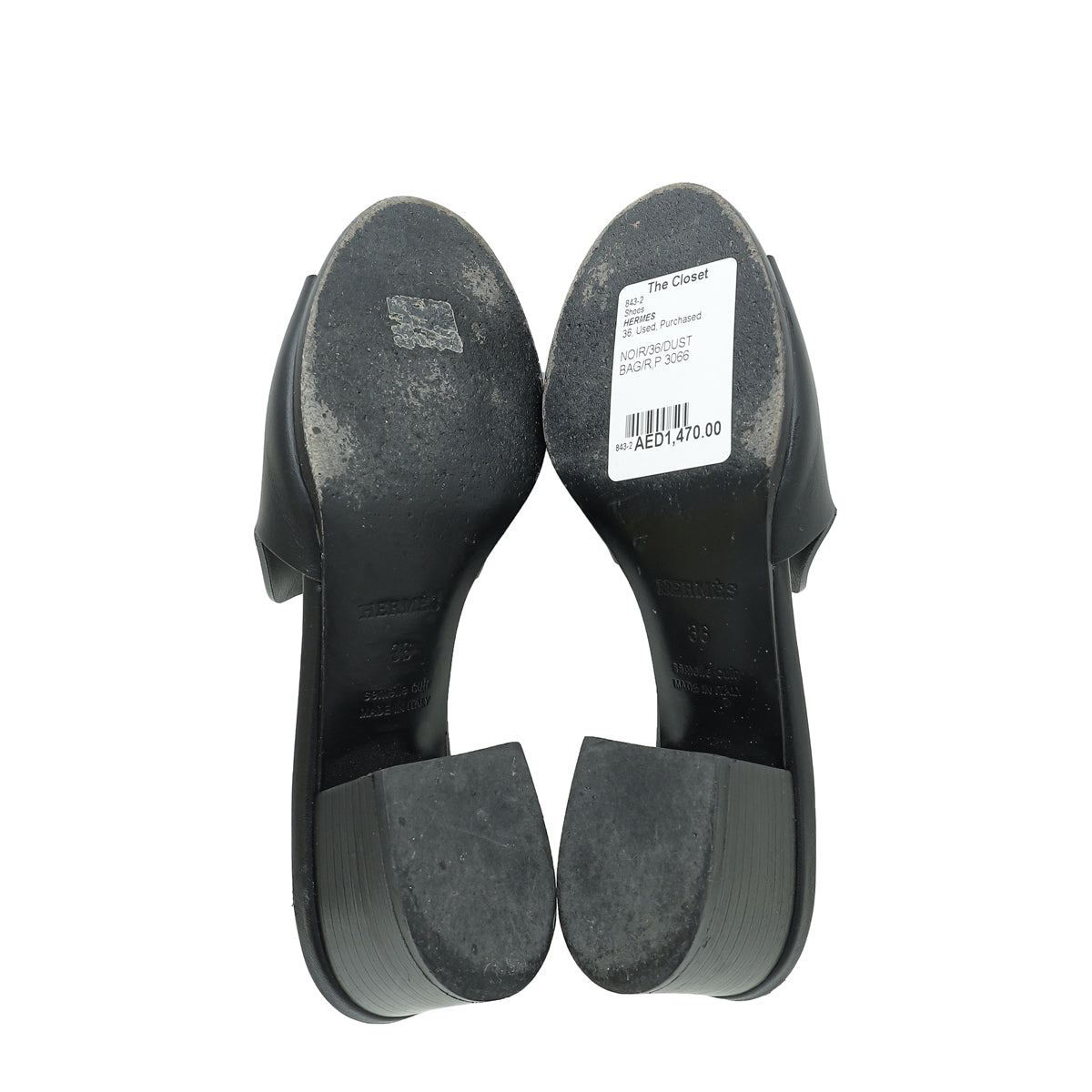 Hermes Noir Mona Sandal 36