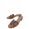 Hermes Bicolor Oasis Denim Sandal 36