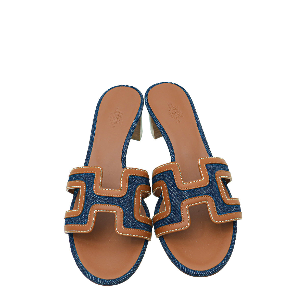 Hermes Bicolor Oasis Denim Sandal 36