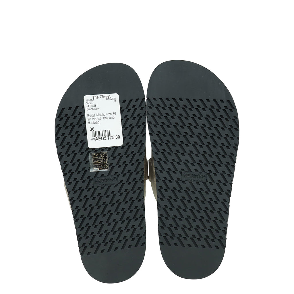 Hermes Beige Mastic Chypre Sandal 36