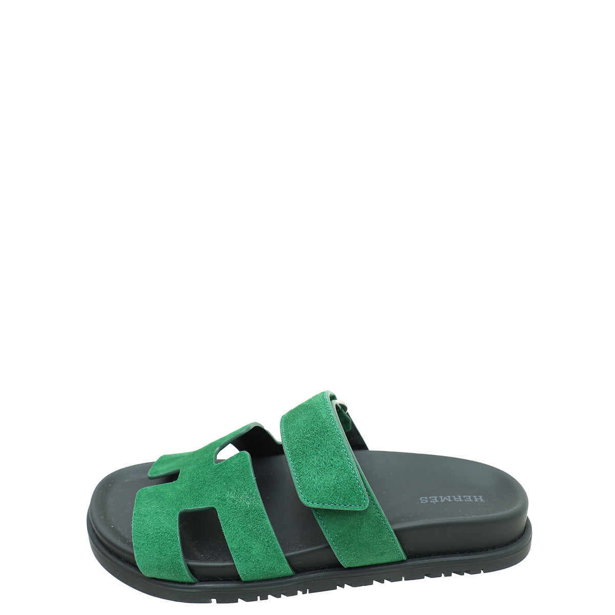 Hermes Vert Green Suede Chypre Sandals 36.5