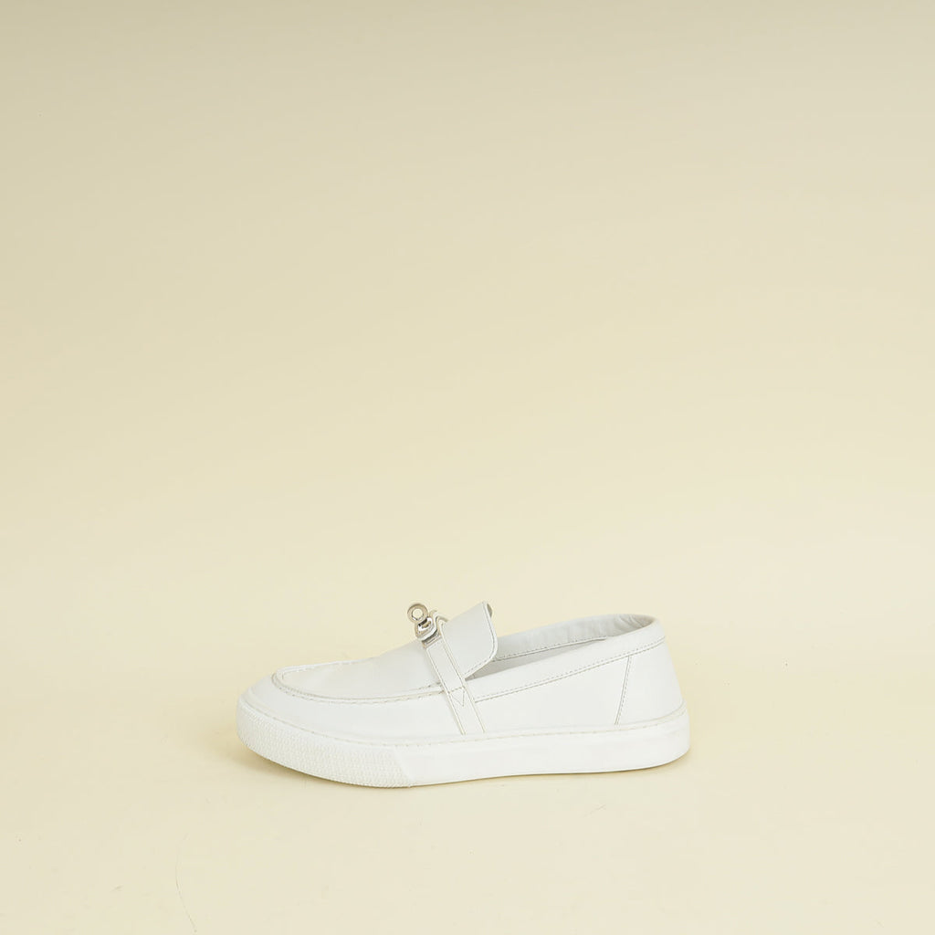 Hermes Blanc Game Slip-On Sneaker 37.5