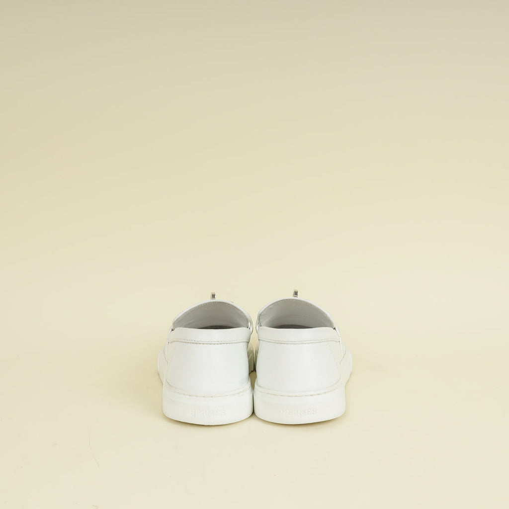 Hermes Blanc Game Slip-On Sneaker 37.5