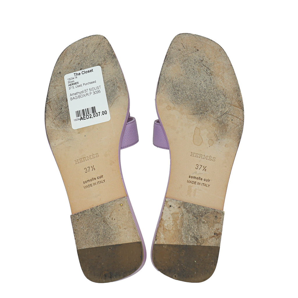 Hermes Amethyst Oran Sandal 37.5