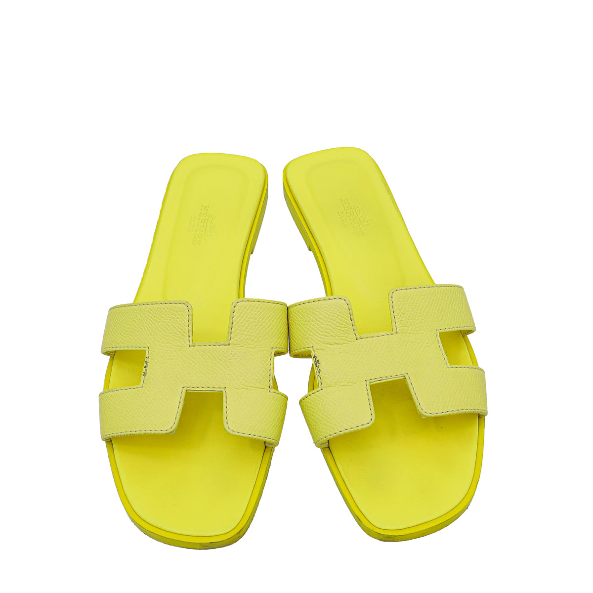 Hermes Lime Oran Sandal 37.5
