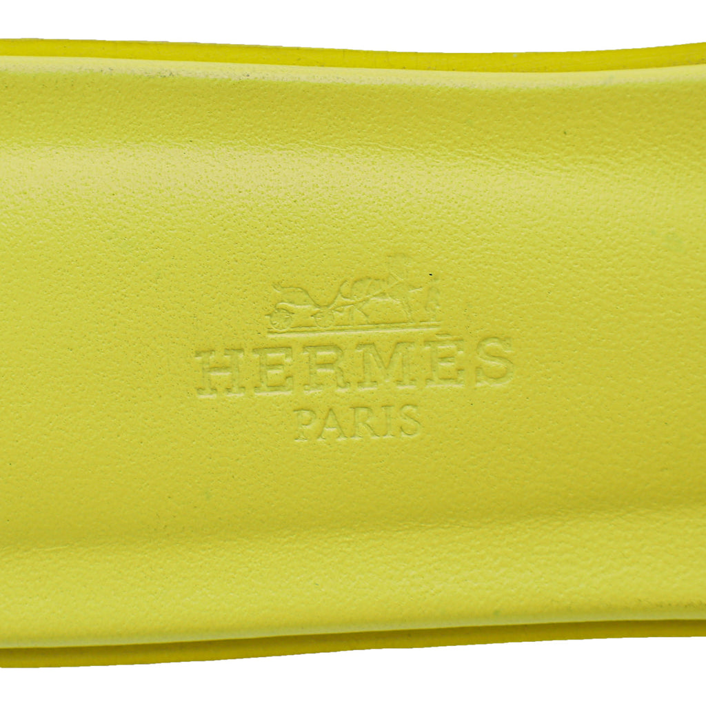 Hermes Lime Oran Sandal 37.5