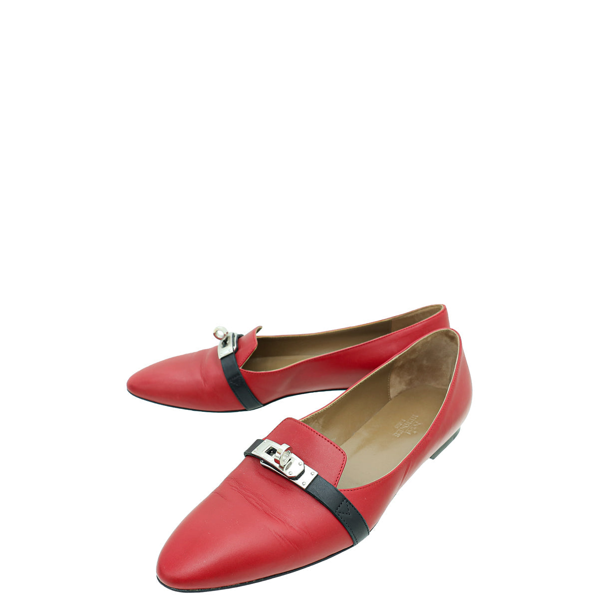 Hermes Dark Rouge Pegase  Kelly Flat Ballerina 37.5