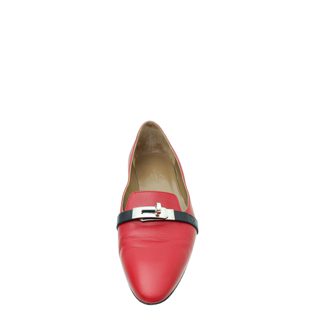 Hermes Dark Rouge Pegase  Kelly Flat Ballerina 37.5