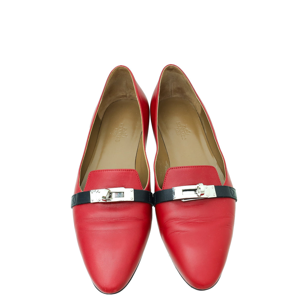 Hermes Dark Rouge Pegase  Kelly Flat Ballerina 37.5