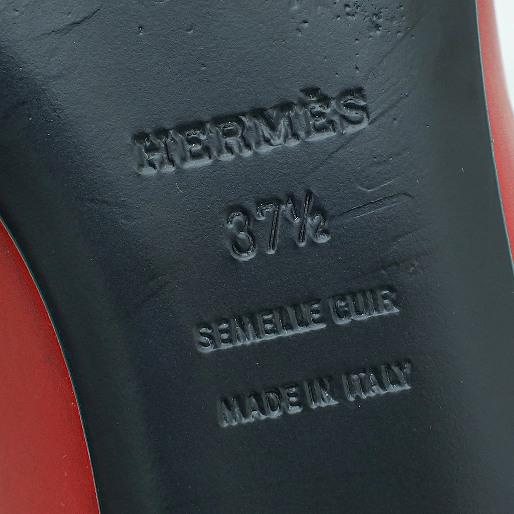 Hermes Dark Rouge Pegase  Kelly Flat Ballerina 37.5
