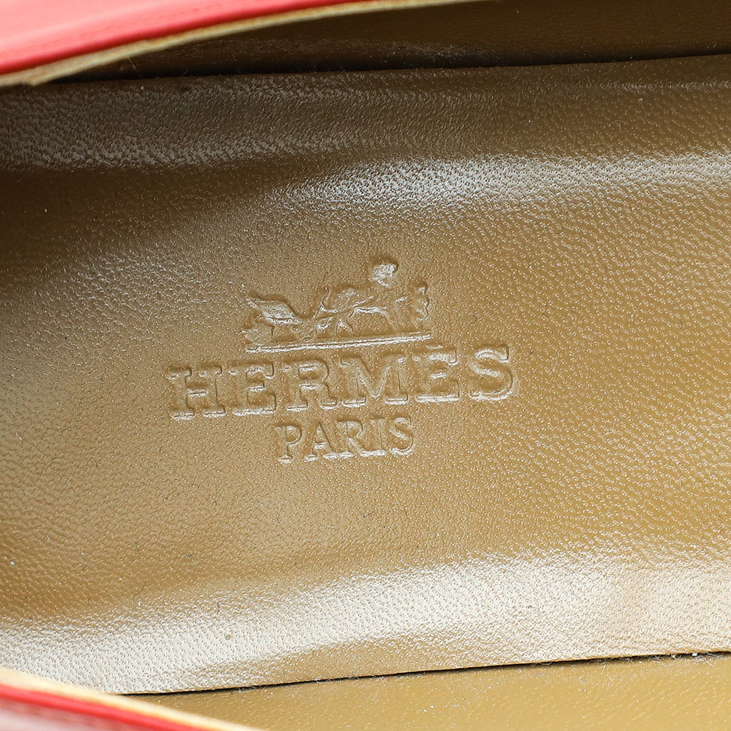 Hermes Dark Rouge Pegase  Kelly Flat Ballerina 37.5
