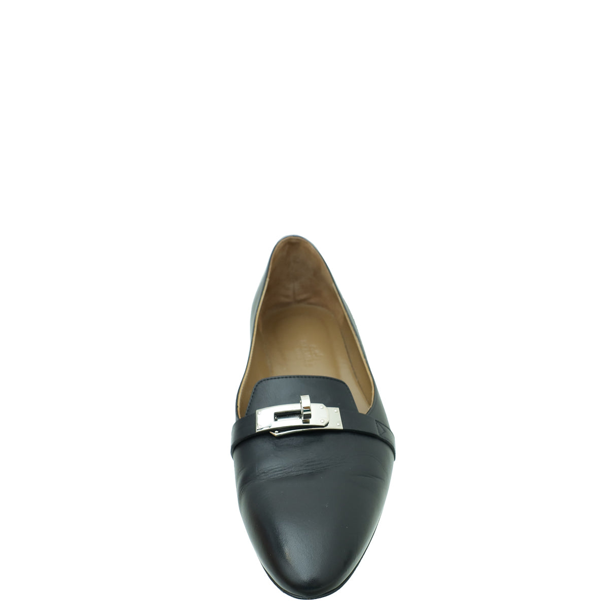 Hermes Noir Pegase  Kelly Flat Ballerina 37.5