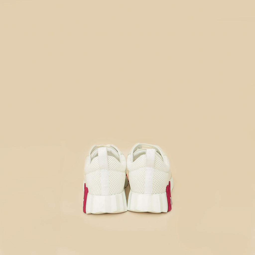 Hermes White Mesh Bouncing Sneakers 37.5