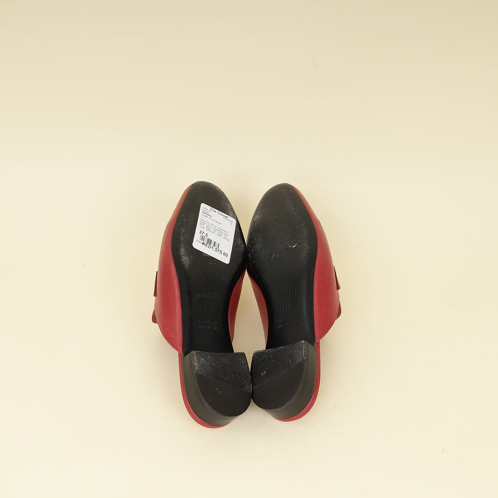 Hermes Rose De Venise Trocadero Mules 37.5