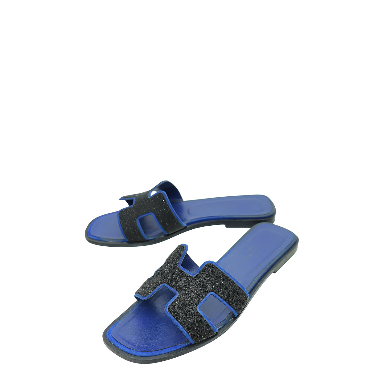 Hermes Bicolor Oran Crystal Beads Embellished Sandal 37.5