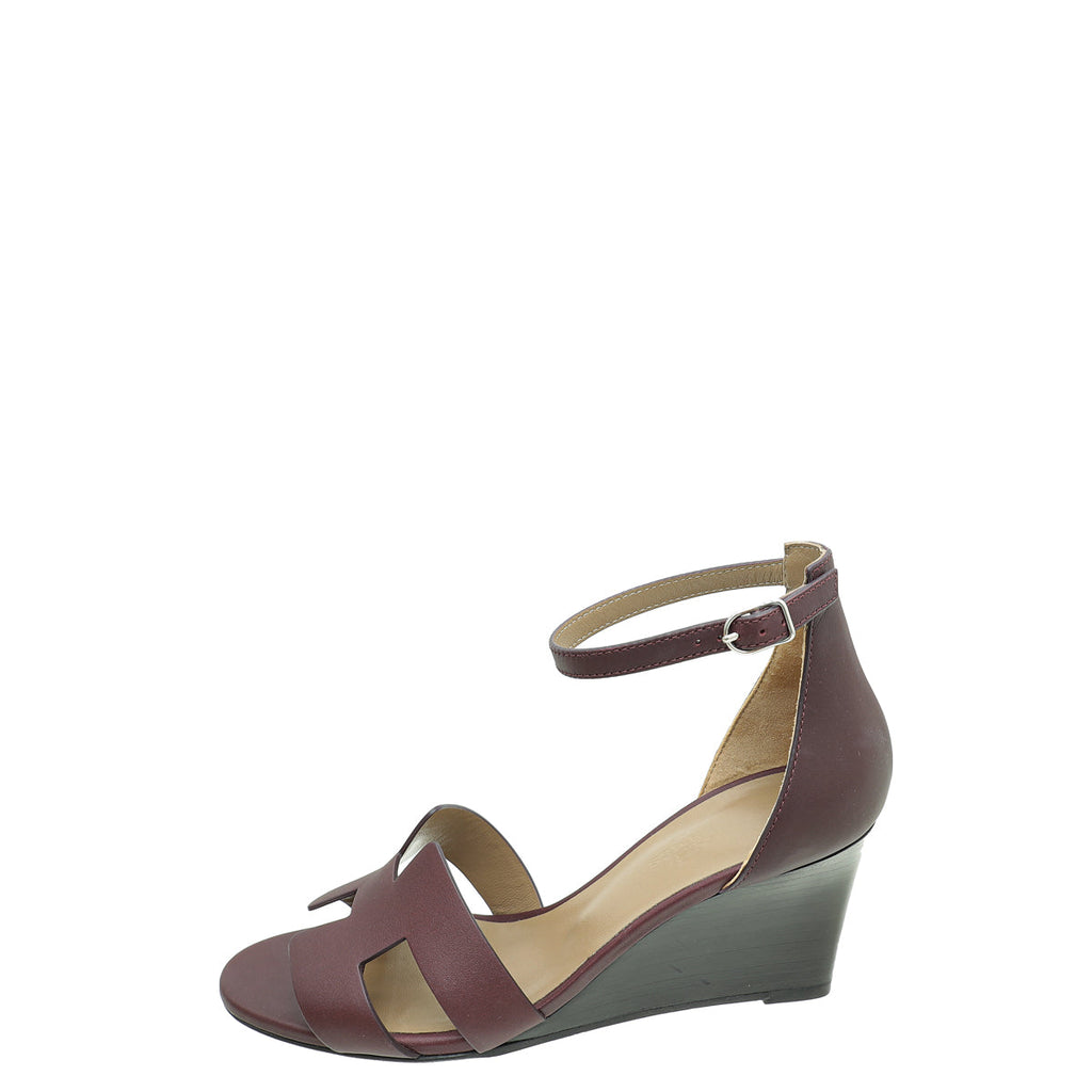 Hermes Bordeaux Legend Sandal 37.5