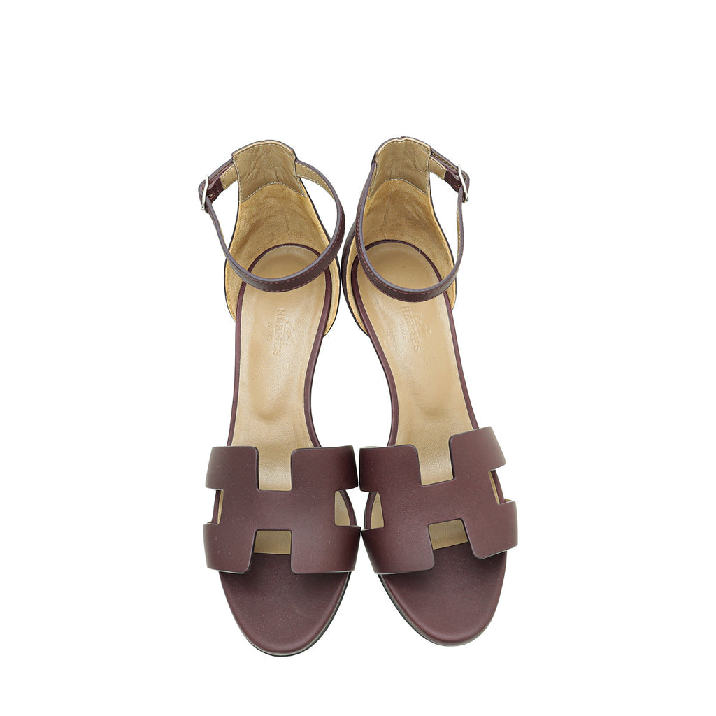 Hermes Bordeaux Legend Sandal 37.5