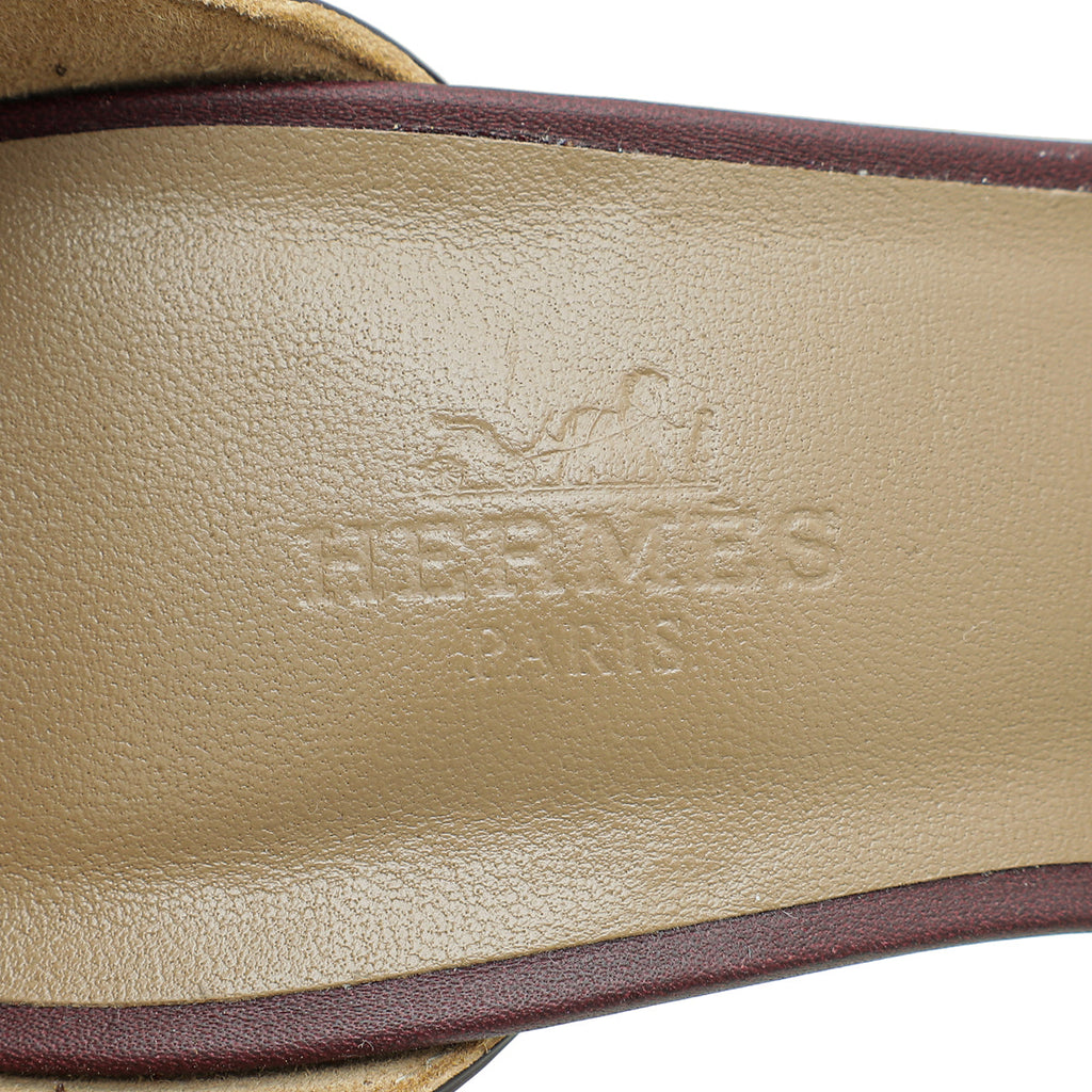 Hermes Bordeaux Legend Sandal 37.5