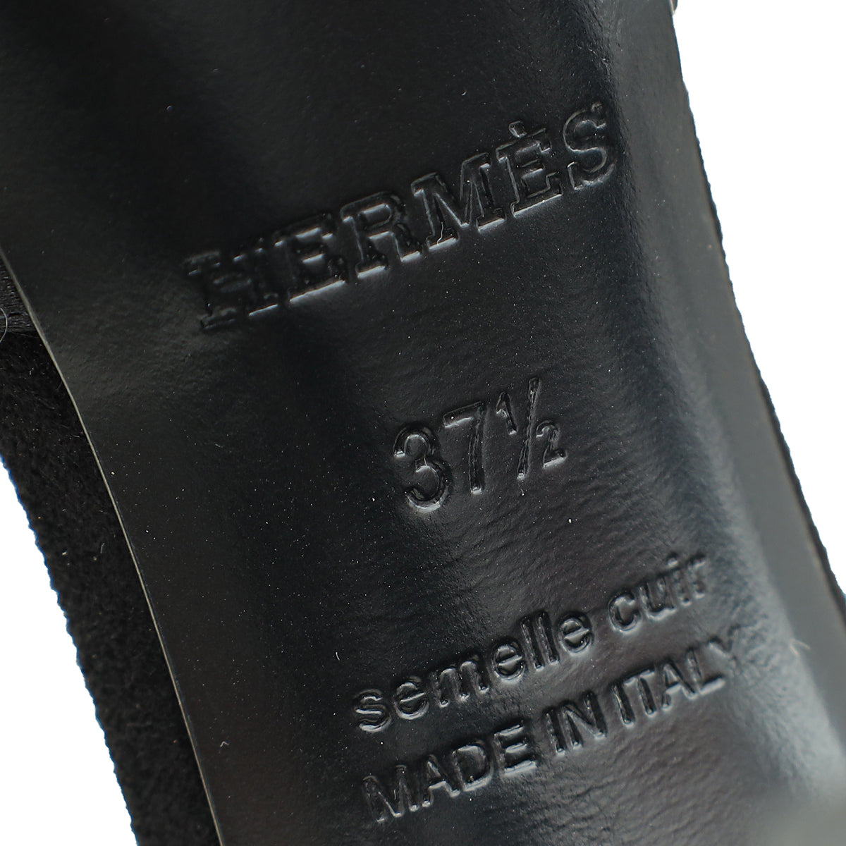 Hermes Noir Initiale Ankle Strap Heels 37.5