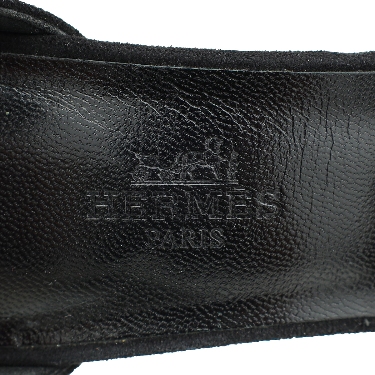 Hermes Noir Initiale Ankle Strap Heels 37.5
