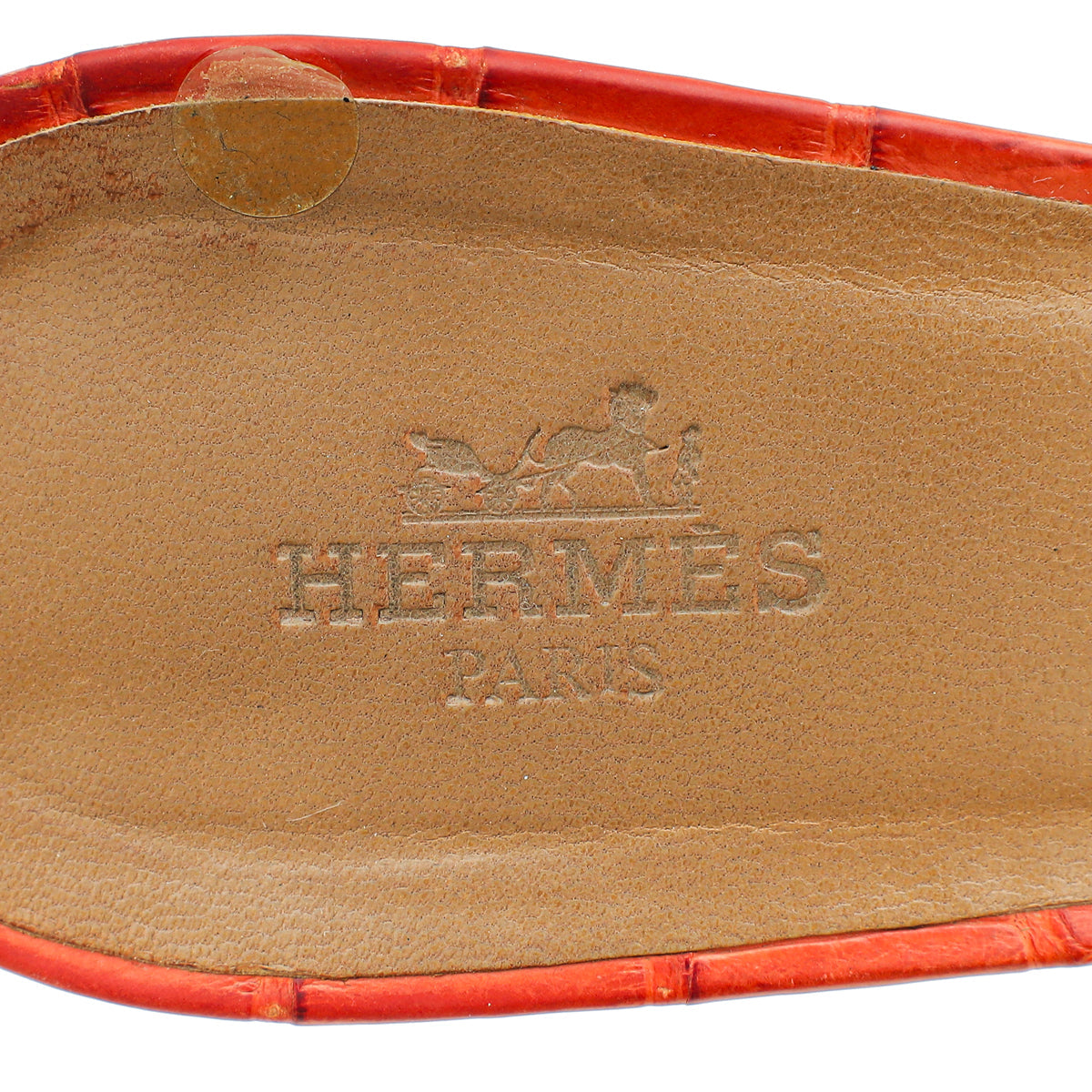 Hermes Orange Corail Matte Alligator Oasis Sandal 37.5