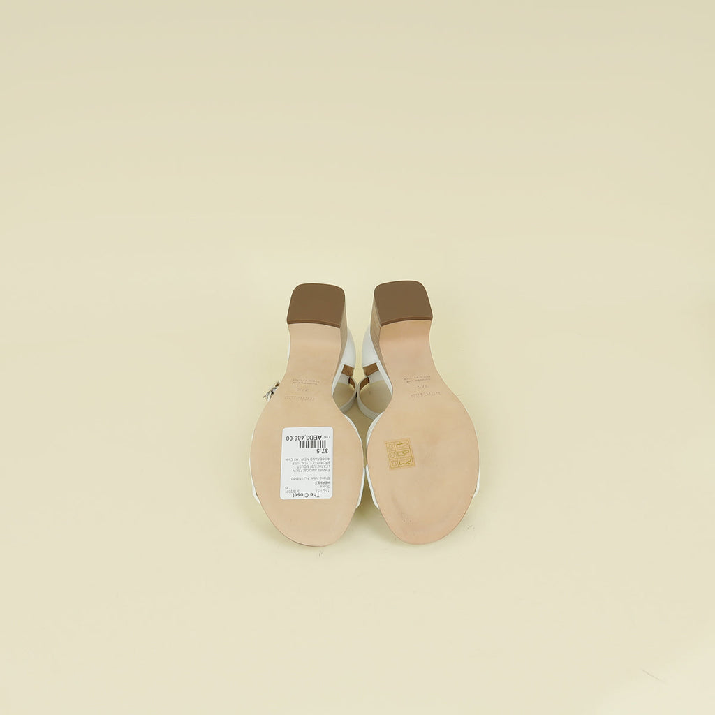 Hermes Blanc Encens 50 Sandal 37.5