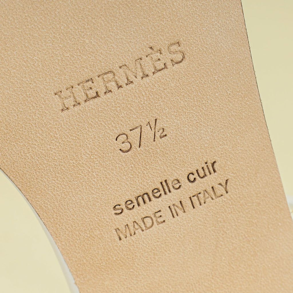 Hermes Blanc Encens 50 Sandal 37.5
