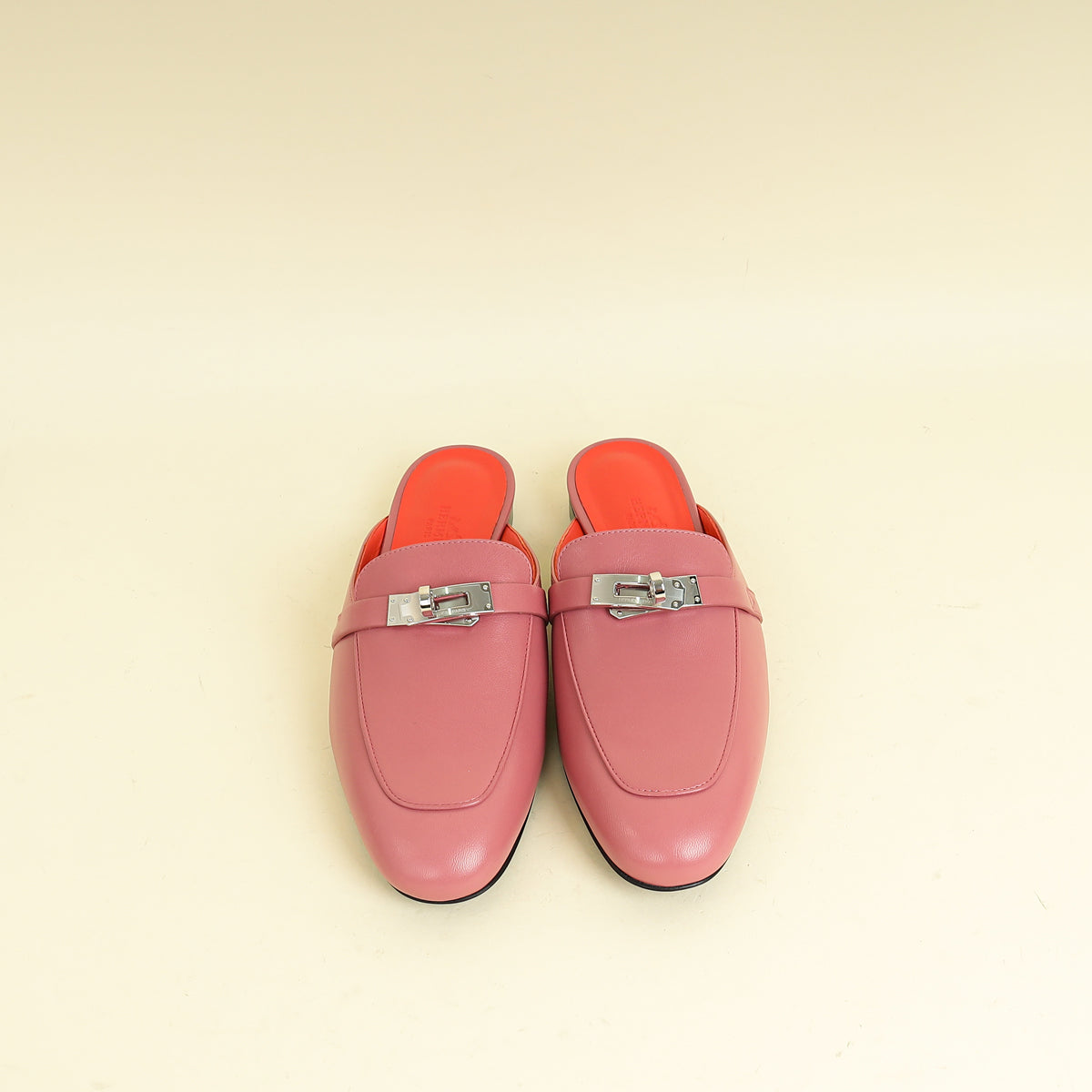 Hermes Rose Aphrodite OZ Mules 37.5