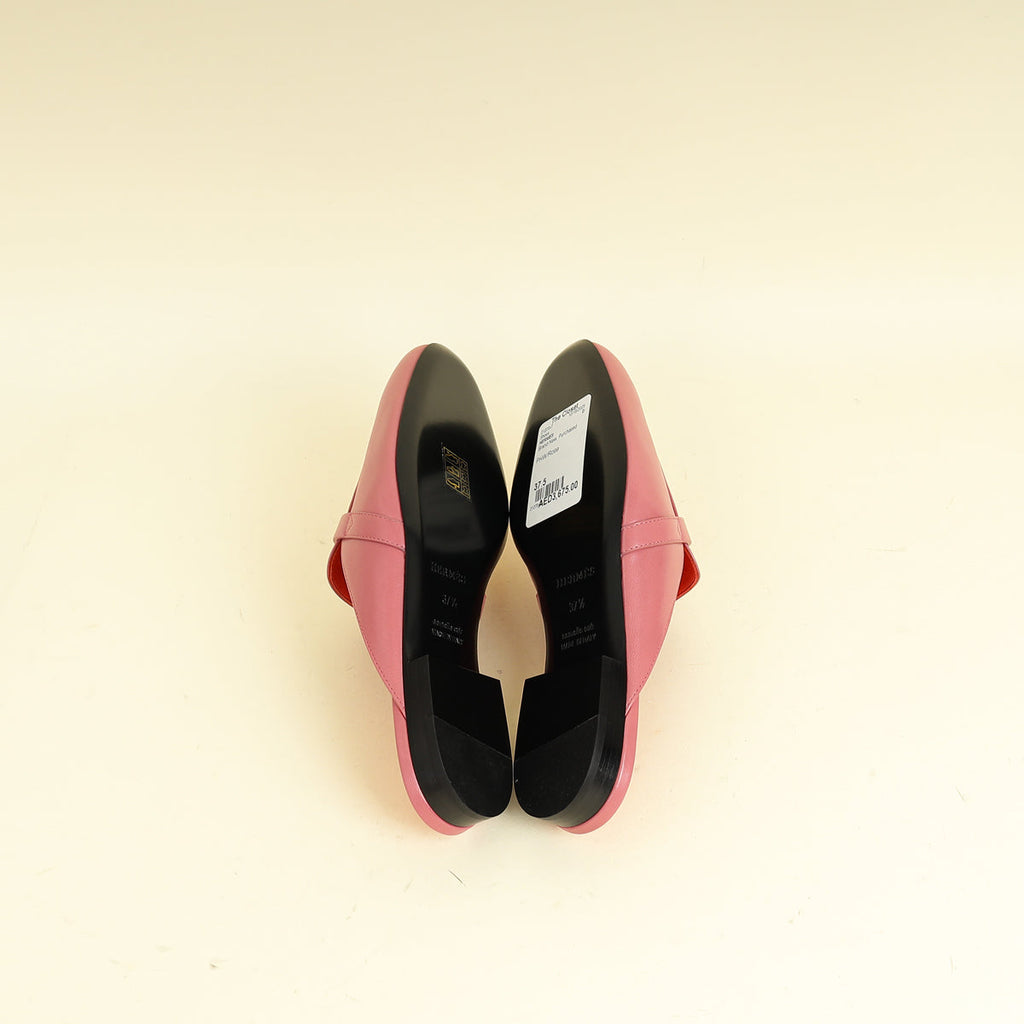 Hermes Rose Aphrodite OZ Mules 37.5