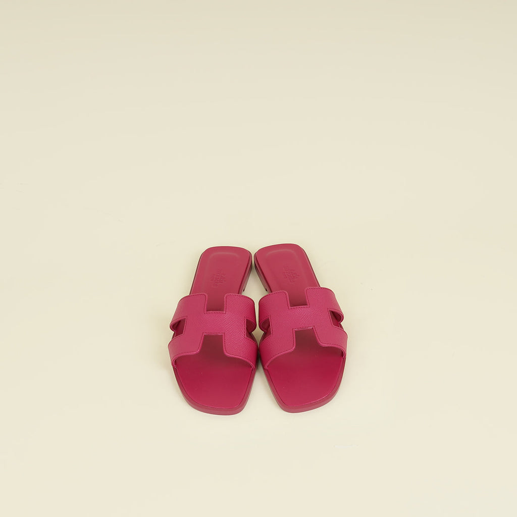 Hermes Rose Bougainvillier Oran Sandal 37.5