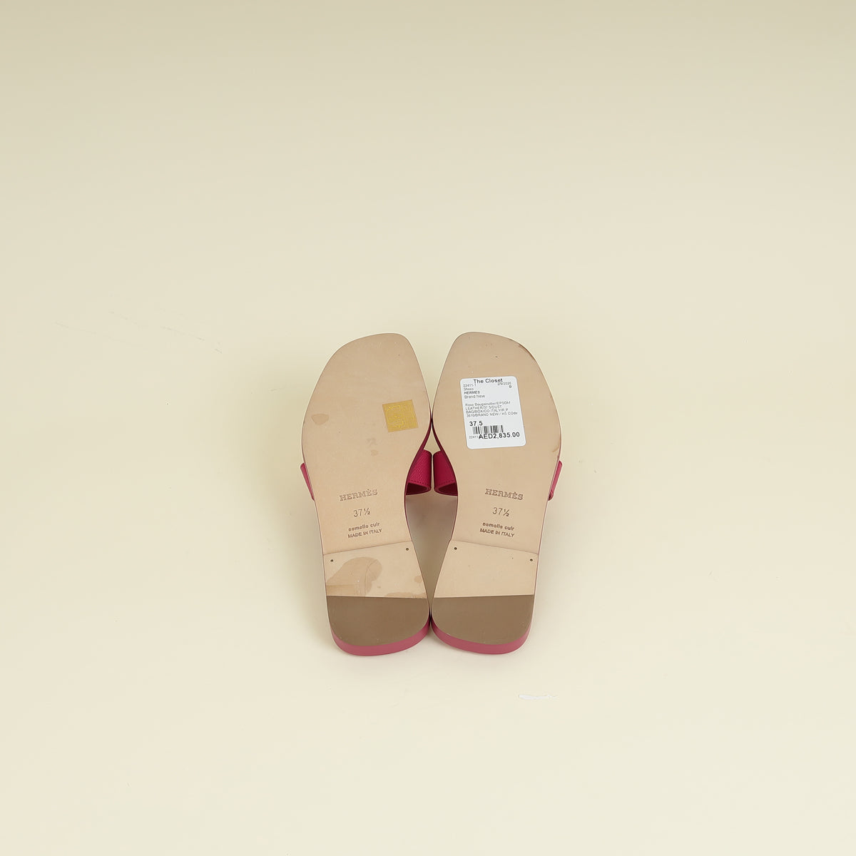 Hermes Rose Bougainvillier Oran Sandal 37.5