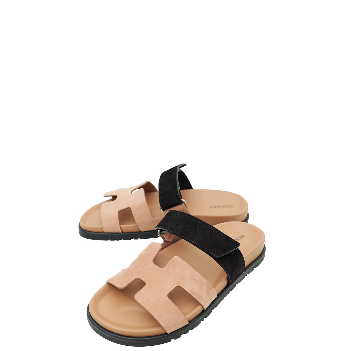 Hermes Bicolor Suede Chypre Sandal 37.5