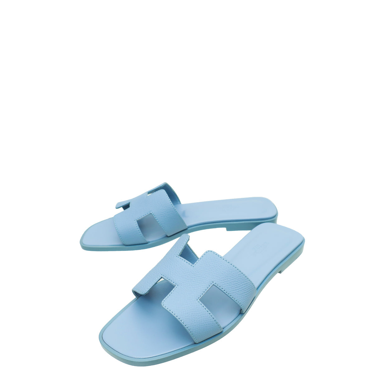 Hermes Bleu Faience Oran Sandal 37