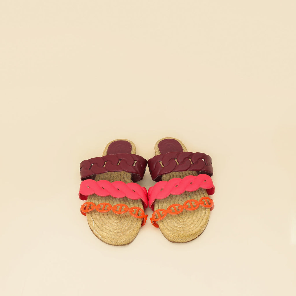 Hermes Multicolor Gwen Espadrille Sandal 37