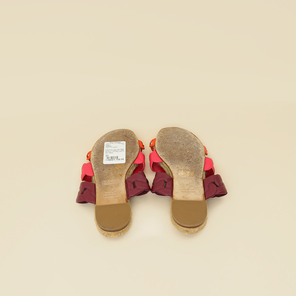 Hermes Multicolor Gwen Espadrille Sandal 37