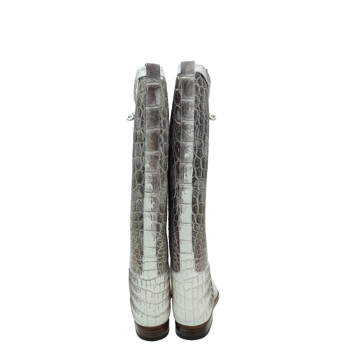 Hermes Blanc Matte Niloticus Crocodile Himalaya Jumping Boots 37