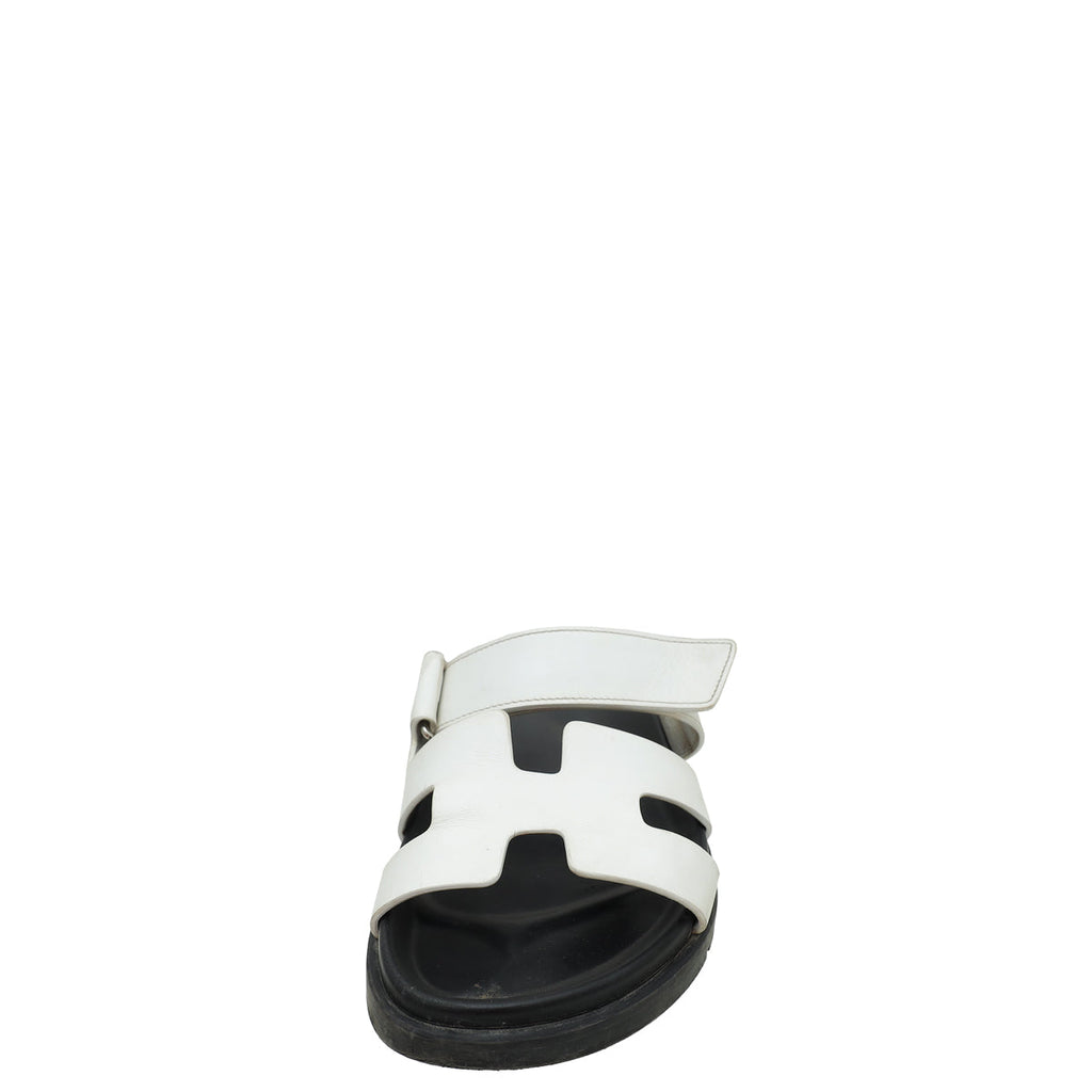 Hermes Blanc Chypre Sandal 37