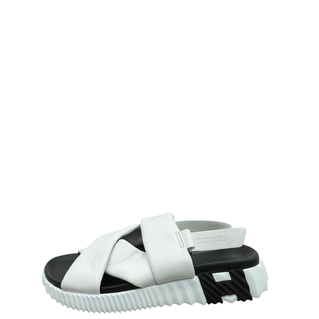 Hermes Blanc Electric Sandal 37