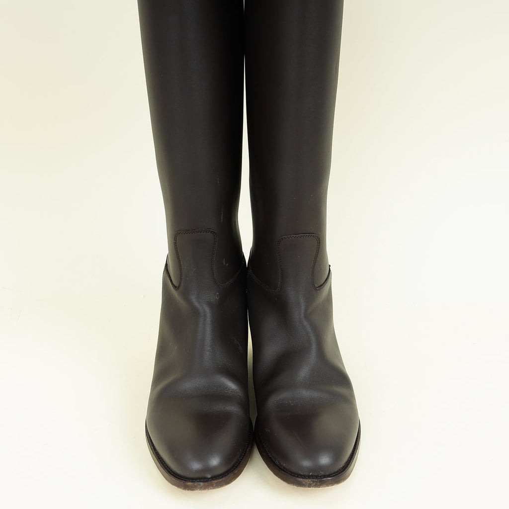 Hermes Chocolate Jumping Boot 37
