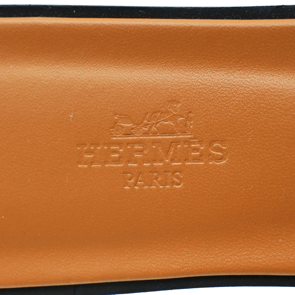 Hermes Denim Oran Sandal 37