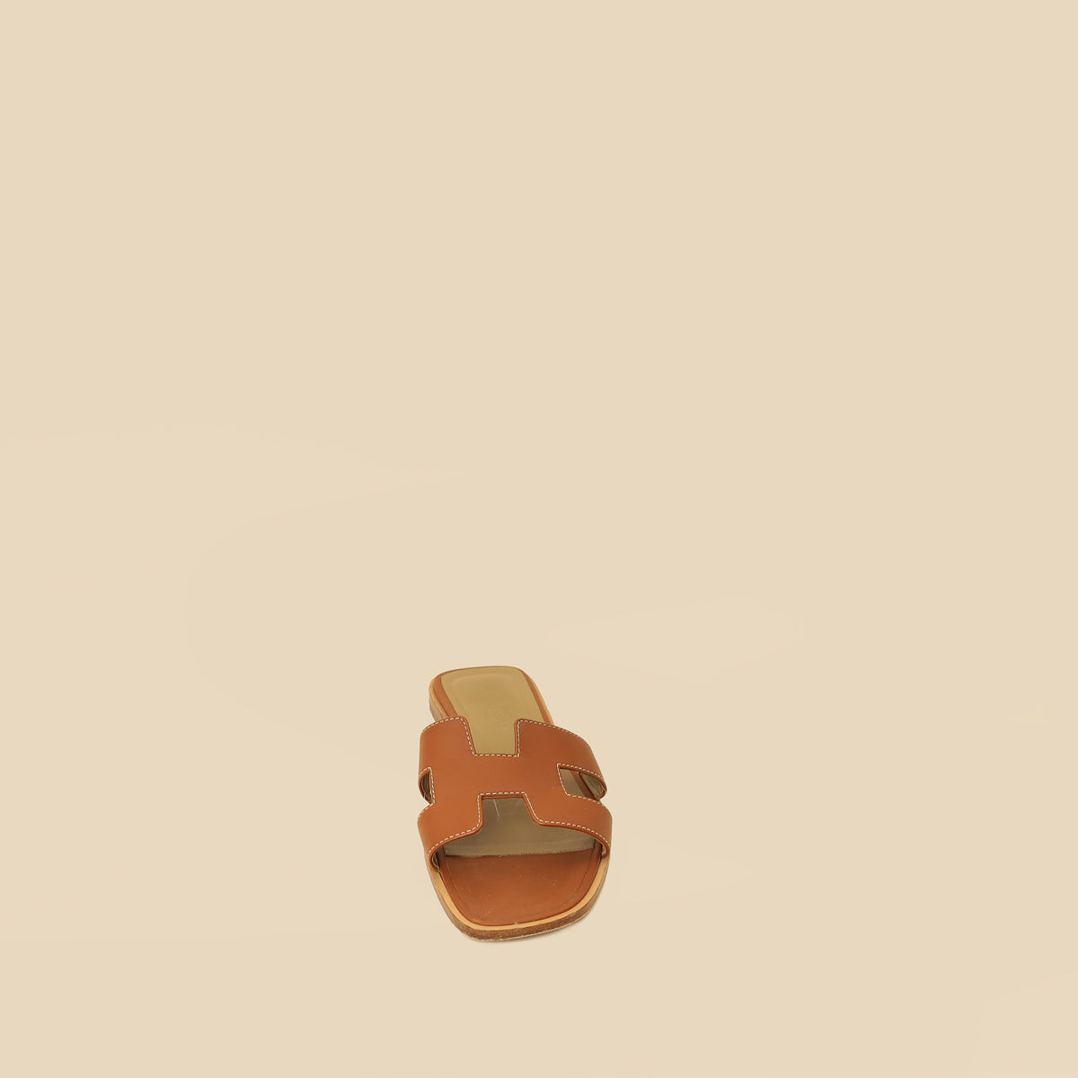 Hermes Gold Oran Sandals 37