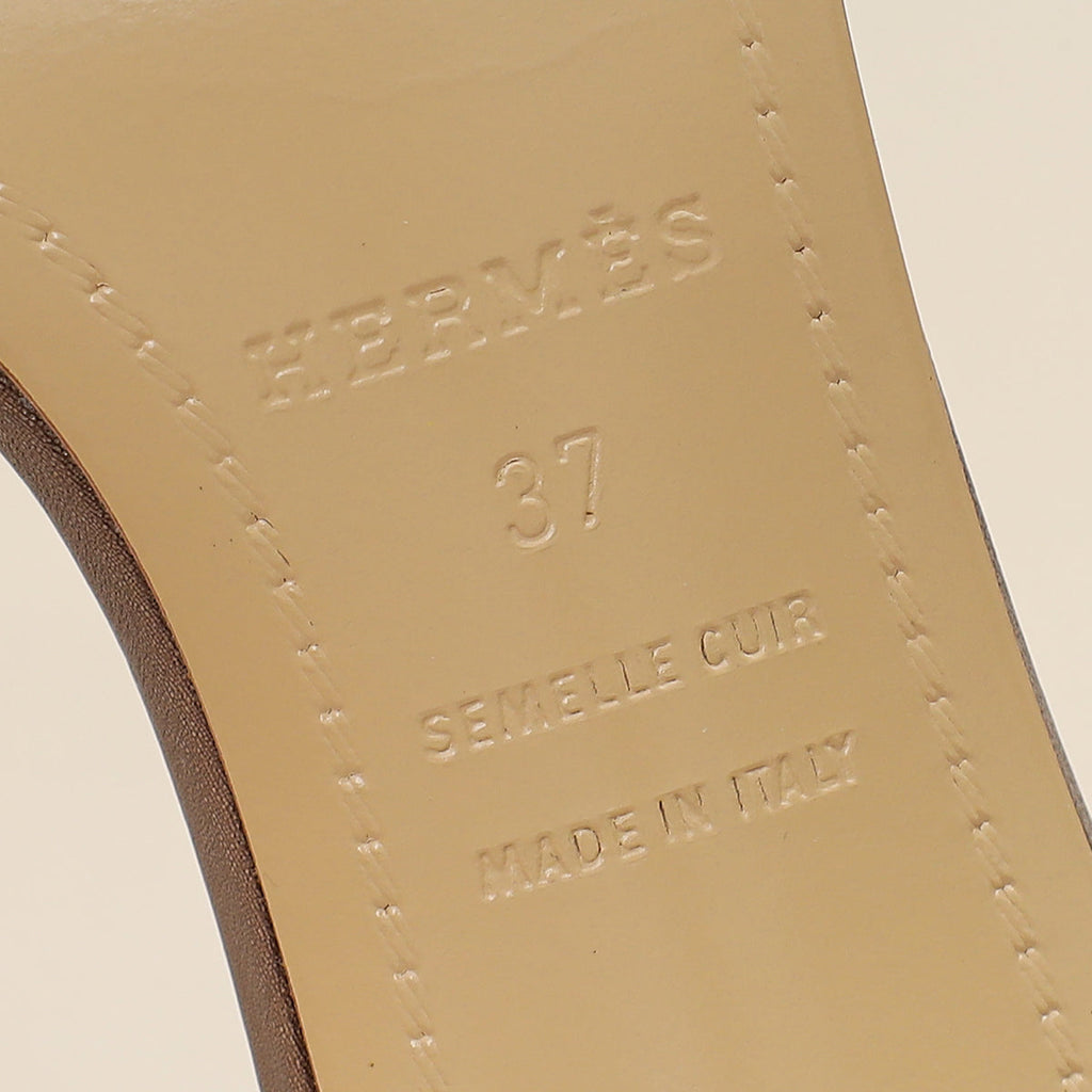 Hermes Bronze Premiere 70 Metallic Nappa Sandal 37